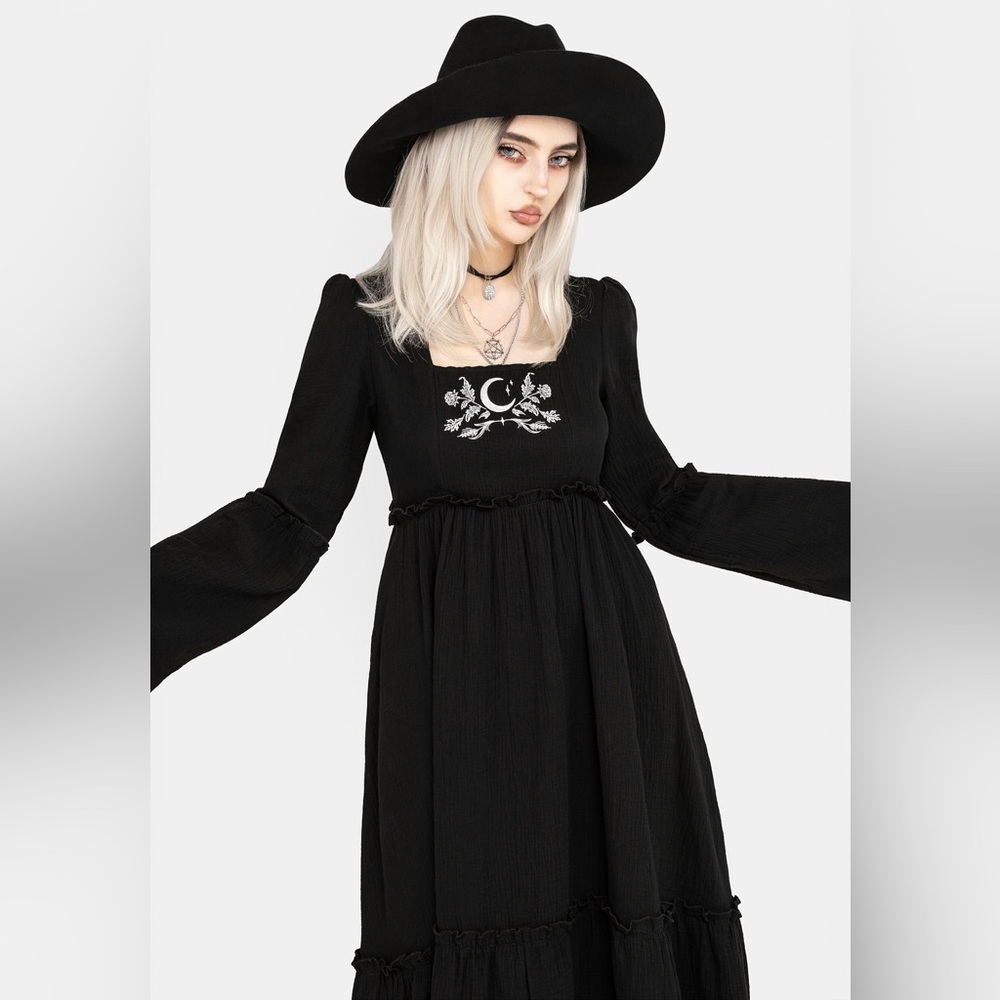 Disturbia Aradia Embroidered Midi Dress US 14 / UK 18 - Picture 2 of 10